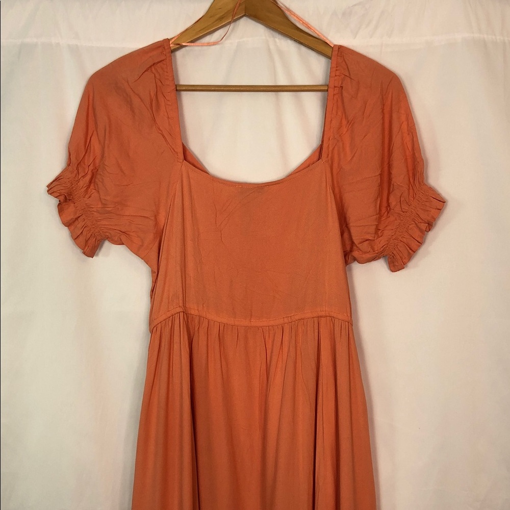 PATRONS OF PEACE Peach Ruffle High-Low Maxi Dress Size L - Picture 10 of 12
